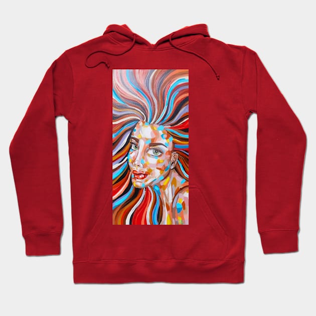 Woman Face Hoodie by Polette Color